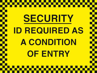 picture of Security ID Required as a Condition of Entry Sign - 400 x 300Hmm - Rigid Plastic - [AS-SEC4-RP]