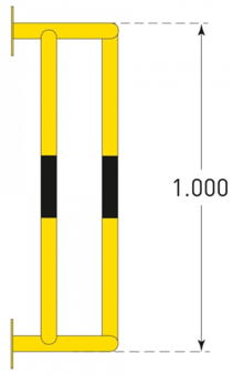 picture of TRAFFIC-LINE External Pipe Protectors - Wall Mounted 1,000 x 350 x 300mm - Yellow/Black - [MV-200.28.423]
