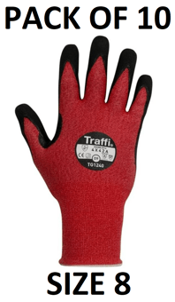 picture of TraffiGlove High Performing 15gg Gloves - Size 8 - Pack of 10 - TS-TG1240-8X10 - (AMZPK2)