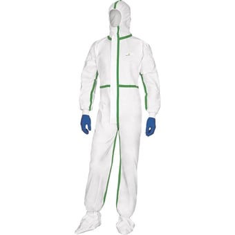 picture of Delta Plus Deltatek 5000 Disposable Coverall with Hood Type 4B White - LH-DT119