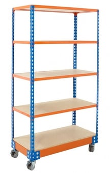 Picture of BiG340 Shelf Trolley - 1720h x 915w x 455d mm - 5 Levels - Blue & Orange - [BDU-B3MS0904BO]