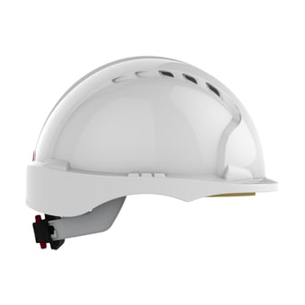 picture of JSP - The New EVO 3 White Safety Helmet - Vented - Short Peak & Wheel Ratchet - 3D Adjustment System - [JS-AJH170-000-100]