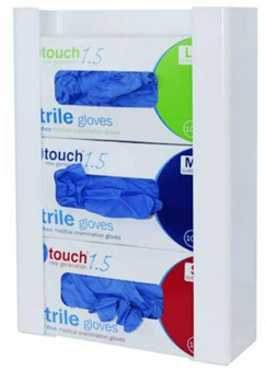 picture of Angloplas Antimicrobial Triple Glove Box Dispenser - 270 W x 390 H x 100mm D - [AGP-GD3-BIO]