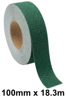 picture of Green Anti-Slip Self Adhesive Tape - 100mm x 18.3m Roll - [HE-H3401G-(100)] - (DISC-W)