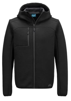 picture of Portwest KX372 - KX3 Sport Zip Hooded Sweater - Black - PW-KX372BKR