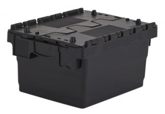 picture of BiGDUG Recycled Plastic Black Attached Lid Container - 25L - 210h x 300w x 400d mm - [BDU-HPALC2134BK]