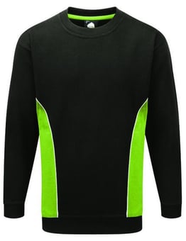 Picture of Silverstone Polycotton Sweatshirt - 320gm - Black/Lime - ON-1290-15-BL