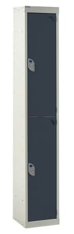 picture of QMP Standard Locker - 2 Compartment - Dark Grey Doors - 1800H x 300W x 300D mm - [QM-LS1830302KXX]