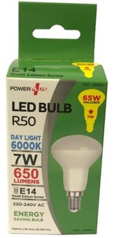 Picture of Power Plus - 7W - E14 Energy Saving R50 LED Bulb - 650 Lumens - 6000k Day Light - Pack of 12 - [PU-3499]