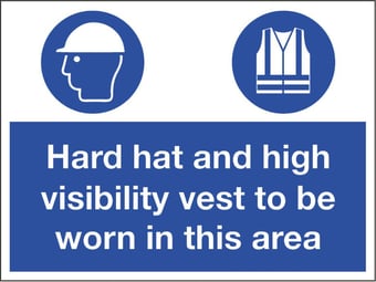 Picture of Hard Hat and High Visibility Sign - 600 X 450Hmm - Fluted Correx 4mm - [AS-CX06-FC]