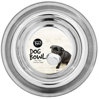 picture of World of Pets Stainless Steel Anti-Skid Dog Bowl 23cm - [PD-WP1072] - (DISC-W)