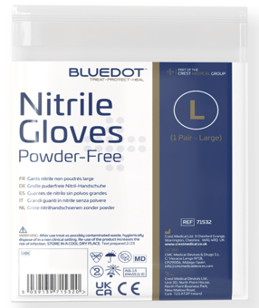 picture of Blue Dot Nitrile Large Powder-Free Non-Sterile Gloves - Pair - [CM-71532] 