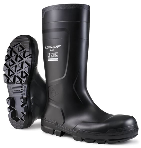 Dunlop Work-it Full Safety PVC Wellington S5 SR FO LG - Black - BE-NB2HD01 - (LP)
