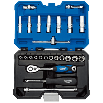 picture of Draper - 1/4" Square Drive Metric Socket Set - 25 Pieces - [DO-16443]