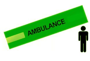 Picture of Lime Green - Mens Pre Printed Arm band - Ambulance - 10cm x 55cm - Single - [IH-ARMBAND-G-AMB-B]