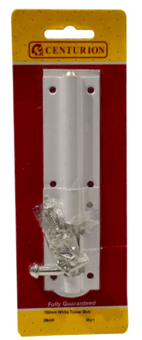 Picture of Centurion White Tower Bolt - 150mm (6") - [CI-DB43P]