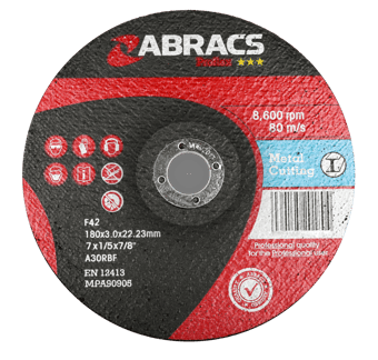 picture of Abracs Proflex 178mm x 3mm x 22mm DPC Metal Cutting Disc - A30S4BF Grade - Box of 25 - [ABR-PF17830DM]