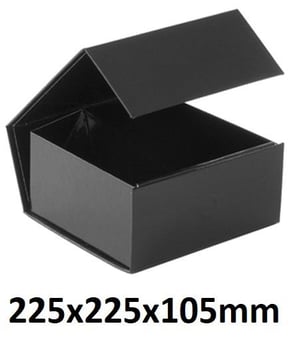 picture of Branded With Your Logo - Magnetic gift boxes - Black Colour - 225x225x105mm - [IH-RJ-BP225BLACK] - (HP)