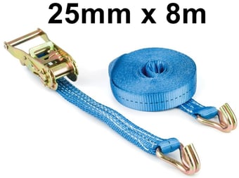 picture of ProSolve Ratchet Tie-Down Straps - 25mm x 8m x 1500kg (LC) - [PV-BDV1588CP]