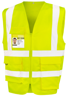 picture of Result Work-Guard - Heavy Duty Polycotton Security Hi-Vis Vest - Fluorescent Yellow - BT-R477X-FLY