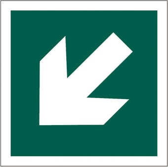 Picture of Arrow Sign Diagonal White on Green MEDIUM - 150 x 150Hmm - Rigid Plastic - [AS-SA33-RP]