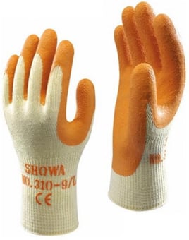 picture of Showa 310 Orange Latex Grip Gloves - GL-SHO310Y