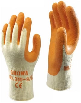 Picture of Showa 310 Orange Latex Grip Gloves - GL-SHO310Y