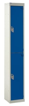 picture of QMP Standard Locker - 2 Compartment - Dark Blue Doors - 1800H x 300W x 450D mm - [QM-LS1830452BXX]