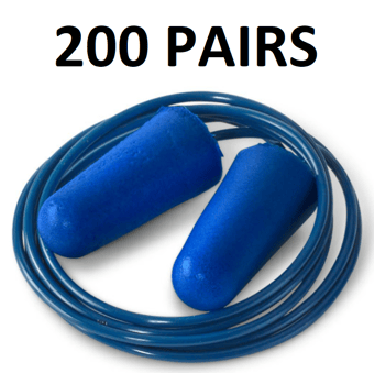 picture of QED Corded Detectable Ear Plugs Blue SNR 39 Pack of 200 Pairs - [BE-QED301CD]