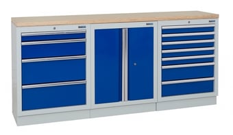 picture of BiGDUG 2041mm Wide Workbench - 4 Drawer Cabinet - 2 Door Cupboard - 7 Drawer Cabinet - Multiplex - [BDU-TGC315GBM] - (LP)