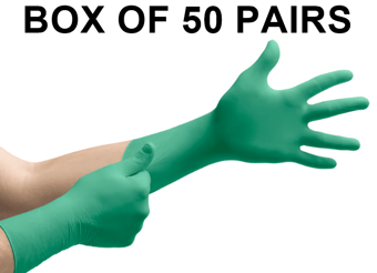 picture of Ansell TouchNTuff 92-605 Disposable Nitrile Green Glove - Box of 50 Pairs - AN-92-605