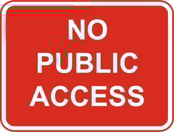 Picture of Street Signs - No Public Access - 600 x 450Hmm - Reflective - 3mm Aluminium - [AS-TR189BA-ALU]