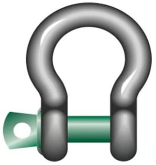 Picture of Green Pin Standard Bow Shackle with Screw Collar Pin - 3.25t W.L.L - EN 13889 - [GT-GPSCB3.25]