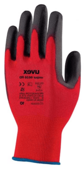 picture of Uvex Unipur 6639 PU RD Safety Gloves Red/Black - TU-60963 - (LP)