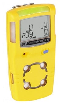 Picture of BW Gas Alert Micro Clip XL Gas Detector - Yellow Housing - Detects LEL, O2, CO & H2S - [HW-MCXL-XWHM-Y-UK]