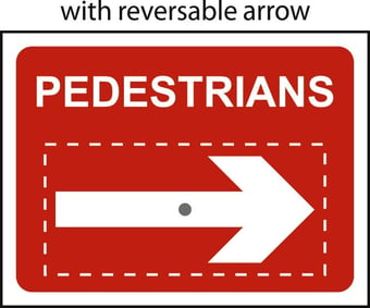 picture of Spectrum Pedestrians With Reversible Arrow – Classic Roll Up Traffic Sign 600 x 450mm – [SCXO-CI-14135]