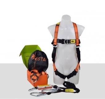 Picture of ARESTA Scaffolder Kit 4 - Double Point Harness - EEZE-KLICK Buckle - Double Elasticated Webbing Lanyard - EN361 EN355 - [XE-AK-S04]