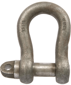 Picture of 1.25t WLL Self Colour Large Bow Shackle c/w Type A Screw Collar Pin - 5/8" X 3/4" - [GT-HTLBSC1.25]