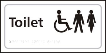 Picture of Spectrum Toilet Disabled / Gents / Ladies - Taktyle 300 x 150mm - SCXO-CI-TK2208BKWH
