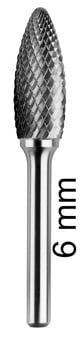 picture of Abracs Carbide Burr Flame - H Shape - 6.0mm Spindle Diameter - [ABR-CBH081906DC]