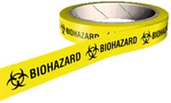 picture of Self Adhesive - 25mm x 66m - Biohazard Printed Tape - [AS-LA7]