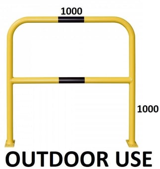 picture of TRAFFIC-LINE Steel Hoop Guard - Outdoor Use - 1,000 x 1,000mmL - Hot Dip Galvanised + Powder Coated - Surface Fix - Yellow/Black - [MV-201.15.512] - (LP)