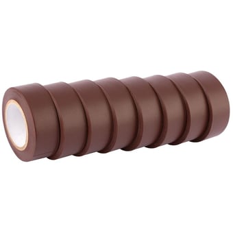 Picture of Brown Insulation Tape to BSEN60454/Type2 - 10M x 19mm - Pack of 8 - [DO-90085]