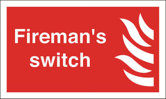 picture of Fireman's Switch Sign - 250 X 150Hmm - Rigid Plastic - [AS-FI27-RP]