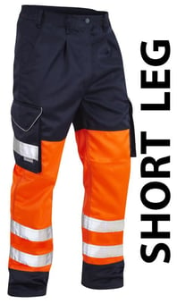 picture of Bideford - Hi-Vis Orange/Navy Poly/Cotton Cargo Trouser - Short Leg - LE-CT01-O/NV-S