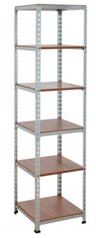 picture of BiGDUG Zinc & Walnut Display Shelving - 6 Level Bay - 1830h x 455w x 455d mm - [BDU-WZ1844]