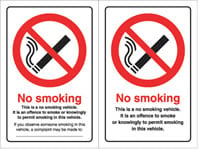 picture of No Smoking - This is a No Smoking Vehicle - Double Sided Vehicle Sticker - [AS-PR461]