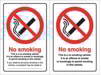 picture of No Smoking - This is a No Smoking Vehicle - Double Sided Vehicle Sticker - [AS-PR461]