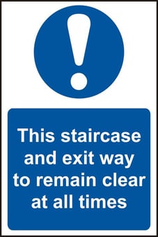Picture of Spectrum This staircase and exit way to remain clear at all times - PVC 200 x 300mm - SCXO-CI-0163