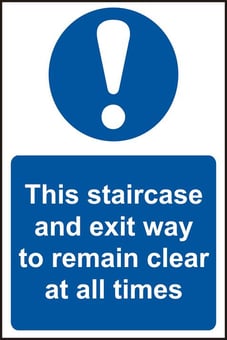 Picture of Spectrum This staircase and exit way to remain clear at all times - PVC 200 x 300mm - SCXO-CI-0163